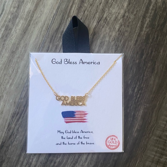 New with Tags- God Bless America 18K Gold Plated Necklace - Picture 7 of 7